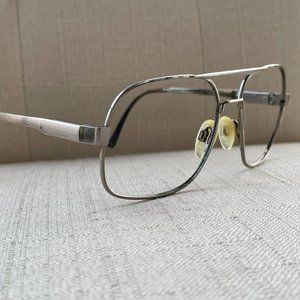Vintage Glasses Frame Safilo Men Eyeglasses Silver Tone Frame